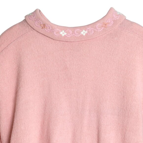 Sundazed (Germany) Shetland Wool Interlock Knit Embroidered Polo Sweater Rose - Picture 5 of 8